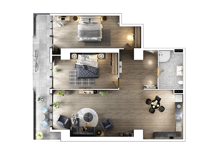 120.8 2bedroom
