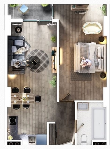 56.5m2 1bedroom