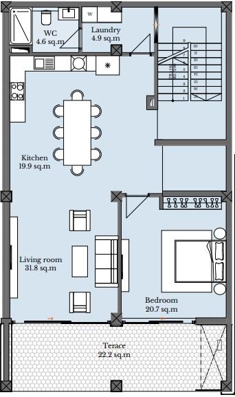 1 bedroom 104.1m2